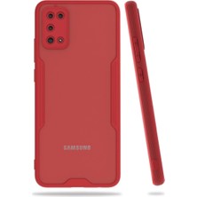 Gray Line Gry  Samsung Galaxy A02S Kılıf Platin Silikon - Kırmızı Nel1