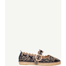 Yargıcı Nakış İşlemeli Mary Jane Espadril