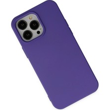 Gray Line Gry  iPhone 14 Pro Max Kılıf Nano Içi Kadife Silikon - Mor Nel1
