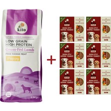 Kuzu Etli Yavru Köpek Maması 2.5 KG + 6 Adet Kito Fresh Dana Etli %100 Taze İçerikli Mama