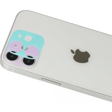 Gray Line Gry  iPhone 12 Rainbow Kamera Lens Koruma Cam - Yeşil Nel1