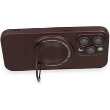 Gray Line Gry  iPhone 13 Pro Kılıf Lukka Magneticsafe Kapak - Kahverengi Nel1
