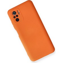 Gray Line Gry  Xiaomi Redmi Note 10 Kılıf Nano Içi Kadife Silikon - Turuncu Nel1