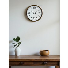 Aesco Mey Ithalat® 36 cm Kahverengi Modern Dekoratif Duvar Saati