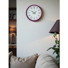 Aesco Mey Ithalat® 36 cm Pembe Roma Rakamlı Duvar Saati