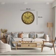Aesco Mey Ithalat® Kahverengi Vintage 36 cm Duvar Saati