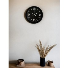 Aesco Mey Ithalat® 36 cm Siyah Dekoratif Duvar Saati