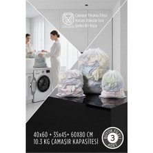 Aesco Mey Ithalat® 3 Boy Lüks Çamaşır Yıkama Filesi Seti - Giysi Koruma Sanatı  10.3 kg Kapasite