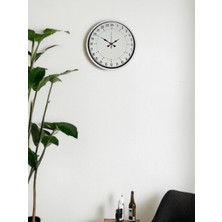 Aesco Mey Ithalat® 36 cm Beyaz 24 Saat Göstergeli Özel Tasarım Duvar Saati