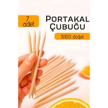 Aesco Mey Ithalat® Profesyonel 7’li Portakal Çubuğu Seti - 11.5 cm Manikür & Pedikür Et Itici ve Tırnak Temizleme Seti