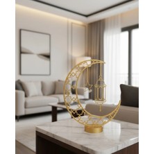 Aesco Mey Ithalat® 3D Hilal Cami Dekor Özel Baskı 20X20 cm Şık Masa Üstü