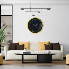 Aesco Mey Ithalat® Sarı 36 cm Mermer Desenli Duvar Saati