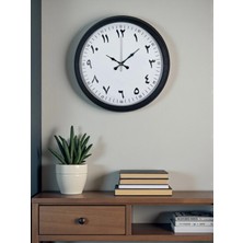 Aesco Mey Ithalat® Siyah Arapça Rakamlı 40 cm Metal Duvar Saati