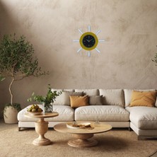 Aesco Mey Ithalat® Sarı Modern Kavelalı Dümen Duvar Saati