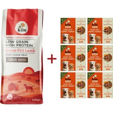 Kuzu Etli Yetişkin Mini Irk Köpek Maması 2.5 KG + 6 Adet Kito Fresh Kuzu Etli %100 Taze İçerikli Mama