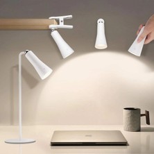 Aesco Mey Ithalat® Çok Amaçlı Güçlü Manyetik Başlıklı 4’ü 1 Arada Portatif Beyaz LED A Masaüstü, El Feneri, Duvara Asılabilir ve Mandallı Klipsli Işık