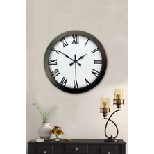 Aesco Mey Ithalat® 36 cm Siyah Metal Roma Rakamlı Duvar Saati