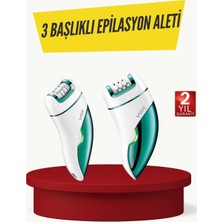 Aesco Mey Ithalat® Profesyonel 3 In 1 Epilasyon Cihazı LED Aydınlatmalı Suya Dayanıklı Şarjlı Vgr Epilatör