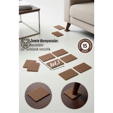 Aesco Mey Ithalat® 15’li Premium Zemin Koruyucu Keçe 9x4,5 cm Mobilya Ayak Koruyucu