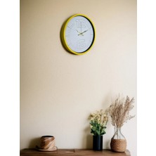 Aesco Mey Ithalat® 36 cm Sarı Dekoratif Duvar Saati