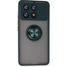 Aesco Mey Ithalat®  Xiaomi Poco X6 Pro Kılıf Montreal Yüzüklü Silikon Kapak - Yeşil