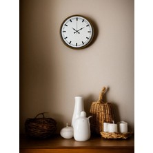 Aesco Mey Ithalat® 36 cm Kahverengi Dekoratif Şık Duvar Saati