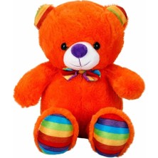 Aesco Mey Ithalat® 2962 Oturan Kurdeleli Renkli Peluş Ayı 30 cm -