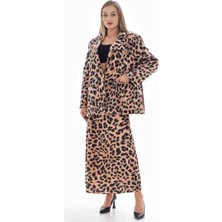 Loveme Leopar Desenli Blazer Ceket