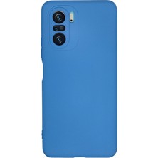 Aesco Mey Ithalat®  Xiaomi Poco F3 Kılıf Nano Içi Kadife Silikon - Mavi