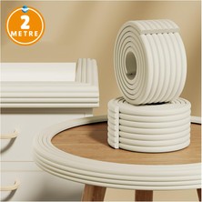 Miningaa 3m Bant Hediyeli Beyaz Renk Çok Amaçlı Kauçuk Kenar Koruyucu 8X200CM