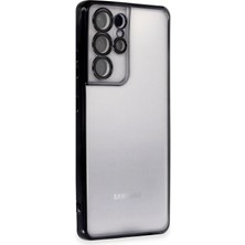 Aesco Mey Ithalat®  Samsung Galaxy S21 Ultra Kılıf  Lensli Silikon - Siyah