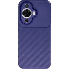 Aesco Mey Ithalat®  Huawei Nova 12S Kılıf Auto Focus Karbon Kapak - Lacivert