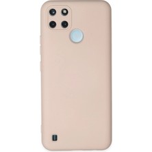 Aesco Mey Ithalat®  Realme C25Y Kılıf Nano Içi Kadife Silikon - Pudra