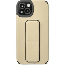 Aesco Mey Ithalat®  iPhone 14 Plus Kılıf Mega Standlı Silikon - Gold