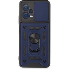 Aesco Mey Ithalat®  Xiaomi Redmi Note 12 5g Kılıf Pars Lens Yüzüklü Silikon - Lacivert