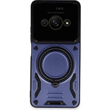 Aesco Mey Ithalat®  Xiaomi Poco C61 Kılıf Joy Lens Standlı Kapak - Lacivert