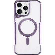 Aesco Mey Ithalat®  iPhone 16 Pro Kılıf Boyi Magsafe Silikon Kapak - Derin Mor