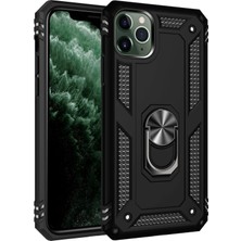Aesco Mey Ithalat®  iPhone 11 Pro Kılıf Sofya Yüzüklü Silikon Kapak - Siyah