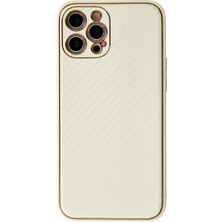Aesco Mey Ithalat®  iPhone 12 Pro Max Kılıf Coco Karbon Silikon - Beyaz