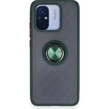 Aesco Mey Ithalat®  Xiaomi Redmi 12C Kılıf Montreal Yüzüklü Silikon Kapak - Yeşil