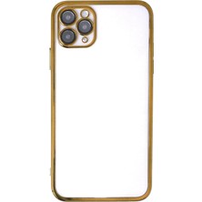 Aesco Mey Ithalat®  iPhone 11 Pro Kılıf  Lensli Silikon - Gold