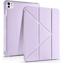 Aesco Mey Ithalat®  iPad Air 13 (2024) Kılıf Kalemlikli Mars Tablet Kılıfı - Lila