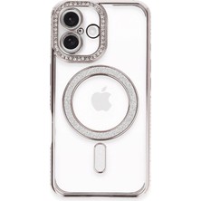 Aesco Mey Ithalat®  iPhone 16 Plus Kılıf Joke Simli Magneticsafe Kılıf - Pembe