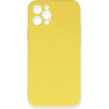 Aesco Mey Ithalat®  iPhone 12 Pro Max Kılıf Nano Içi Kadife Silikon - Sarı