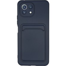 Aesco Mey Ithalat®  Xiaomi Mi 11 Kılıf Kelvin Kartvizitli Silikon - Lacivert