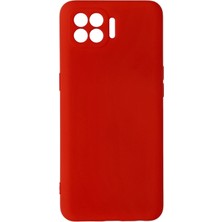 Aesco Mey Ithalat®   Reno 4 Lite Kılıf Nano Içi Kadife Silikon - Kırmızı