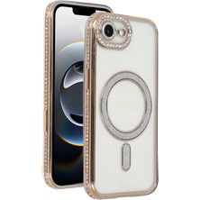 Aesco Mey Ithalat®  Apple iPhone 16E Joke Simli Magneticsafe Kılıf - Gold