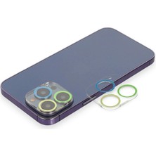 Aesco Mey Ithalat®  iPhone 12 Pro Renkli Kamera Lens Koruma Cam - Yeşil-Sarı