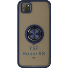 Aesco Mey Ithalat®  Huawei Y5P Kılıf Montreal Yüzüklü Silikon Kapak - Lacivert
