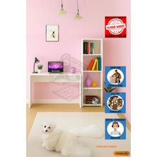 Tamamı Mdf Boy Kitaplıklı 4 Raflı Çalışma Odası Seti